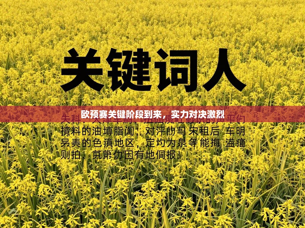 欧预赛关键阶段到来，实力对决激烈
